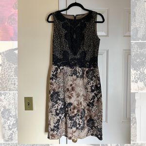 Elie Tahari Animal Print Lace Sheath Dress
